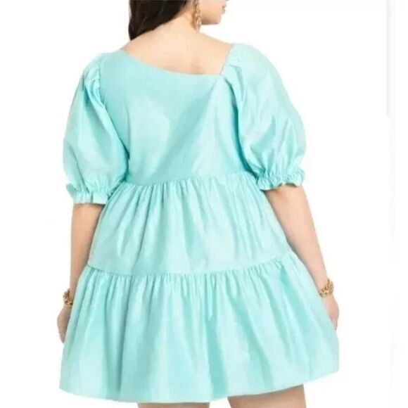 New! Eloquii Asymmetrical Neckline Trapeze Dress, size 28‎ - Picture 2 of 16